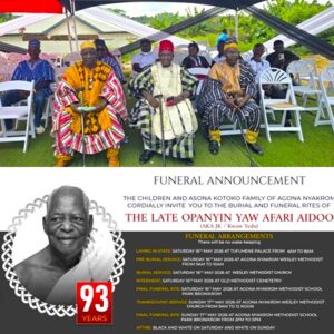 The family of the late Dr Hilla Limann Mourns With the Late Opanyin Yaw Afari Aidoo's Family